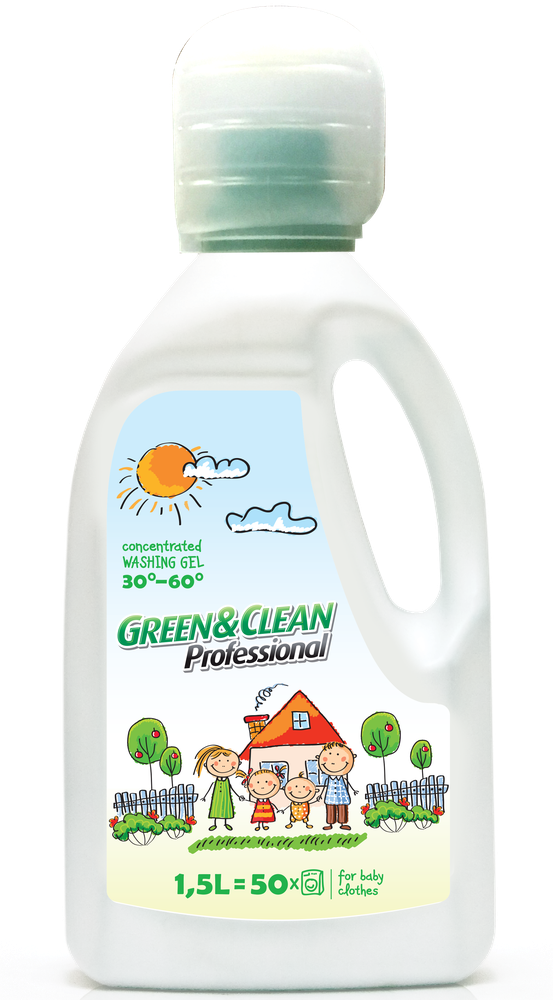 Гель для прання дитячого одягу GREEN&CLEAN Professional, 1,5 л/50 прань